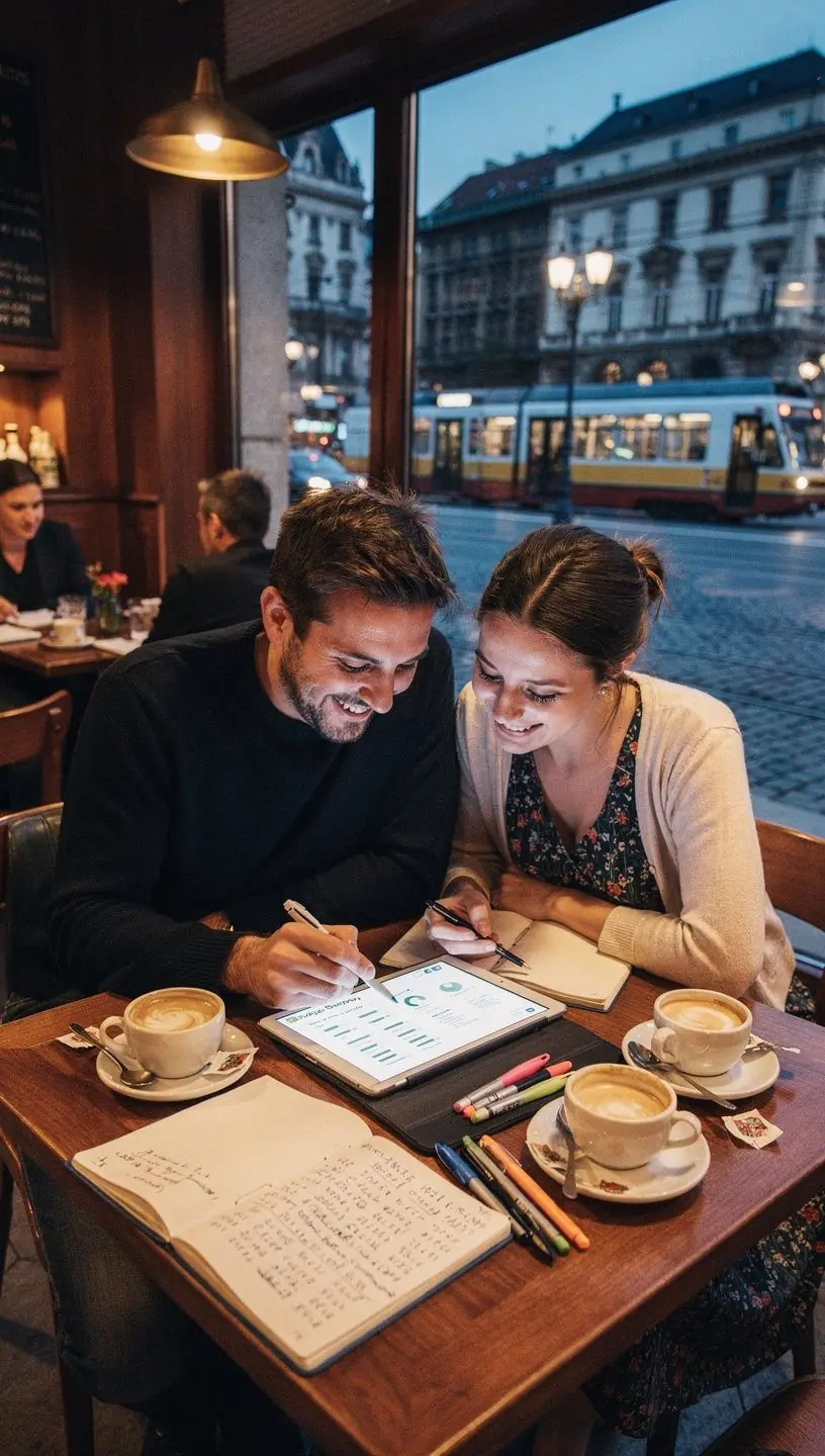 Különböző pénzügyi alkalmazások mobiltelefonon, amelyek segítenek a költségek nyomon követésében.